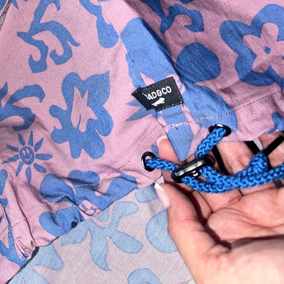 Toad & Co Oversized Pink/Purple and Blue Patterned Anorak Unisex Jacket Medium - Picture 6 of 9